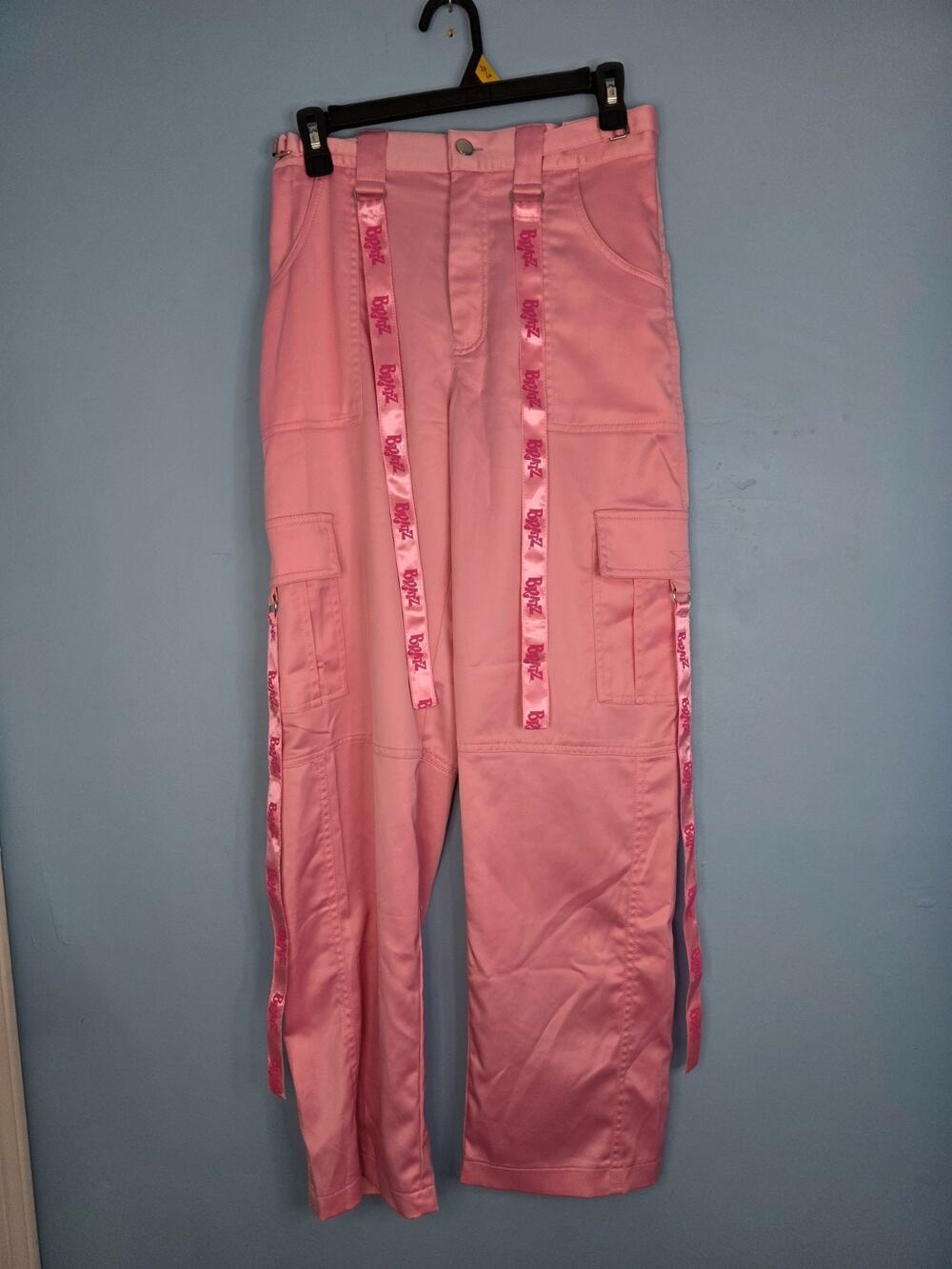 Dolls Kill Bratz Pink Satin Cargo Pants Small Baggy Pants Y2k 2000 Rare